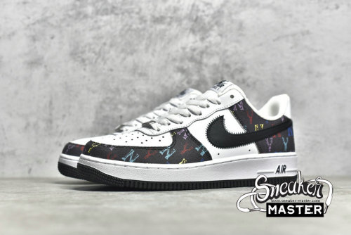 NIKE AIR FORCE 1 LOW 07 BLACK TICK FIVE COLOURS BLACK/WHITE/MULTI-COLOR 315122-444