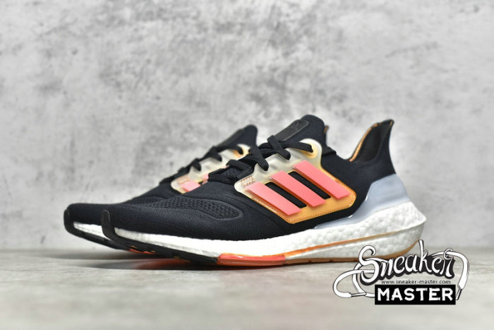 ADIDAS ULTRABOOST 22 SHOES CORE BLACK/TURBO/FLASH ORANGE GX5464