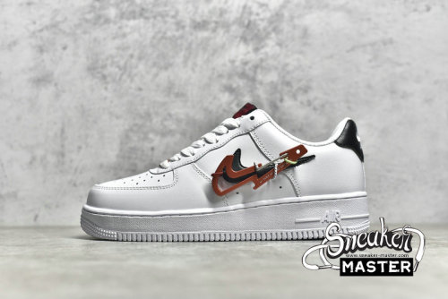 NIKE AIR FORCE 1 LOW 07 PREMIUM CARABINER WHITE/POMEGRANATE/HABANERO RED/BLACK DH7579-100