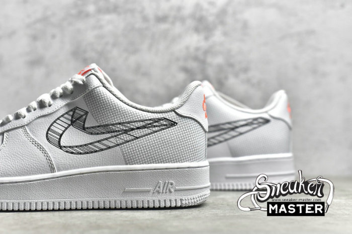 NIKE AIR FORCE 1 LOW 3D SWOOSH WHITE/WHITE/BLACK DR0149-100