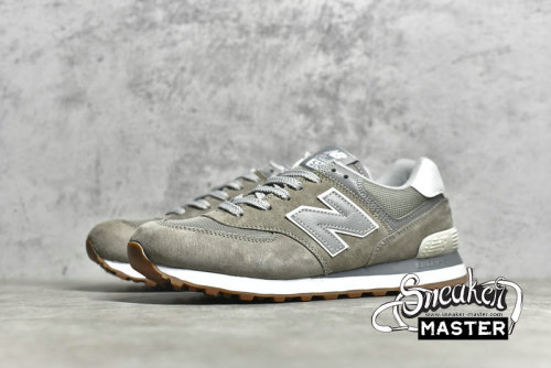 NEW BALANCE 574 RUNNING SHOES LIGHT GREY/GREEN/WHITE ML574GRF