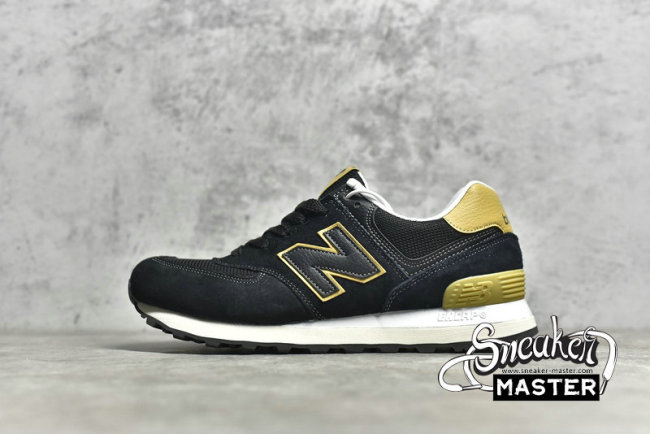 NEW BALANCE 574 RUNNING SHOES BLACK/YELLOW/WHITE NB574