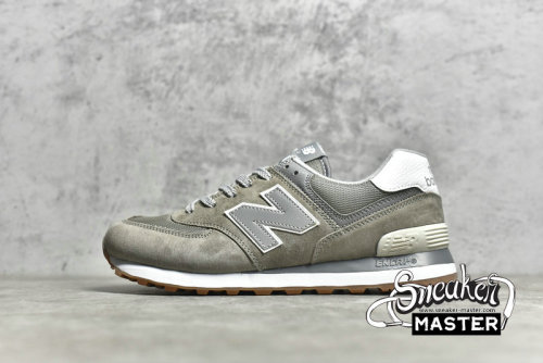 NEW BALANCE 574 RUNNING SHOES LIGHT GREY/GREEN/WHITE ML574GRF