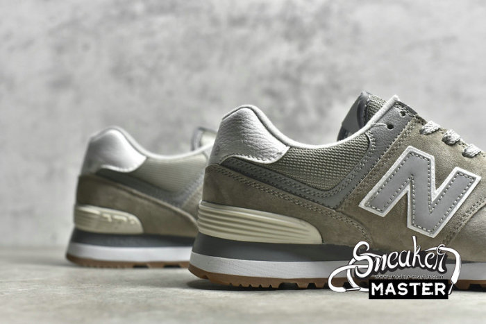 NEW BALANCE 574 RUNNING SHOES LIGHT GREY/GREEN/WHITE ML574GRF