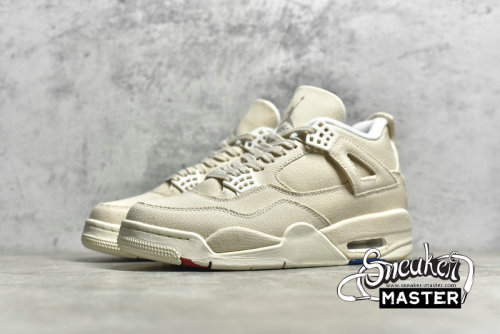 NIKE AIR JORDAN 4 RETRO BLANK CANVAS CEMENT GREY/FIRE RED DQ4909-100