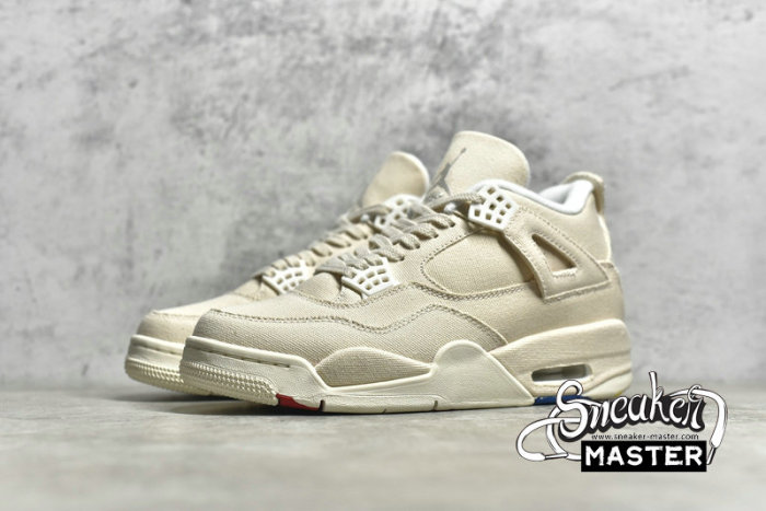 NIKE AIR JORDAN 4 RETRO BLANK CANVAS CEMENT GREY/FIRE RED DQ4909-100