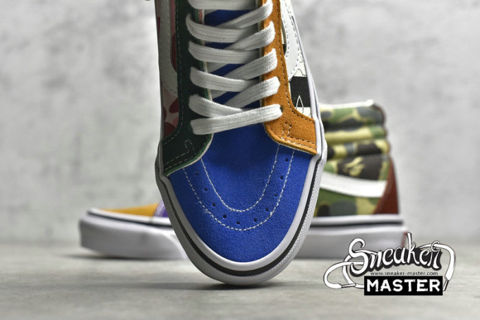 VANS X BAPE SK8 HIGH 36 DX MULTI CAMO BLACK/WHITE/BLUE/BROWN VN0A38GF7BM