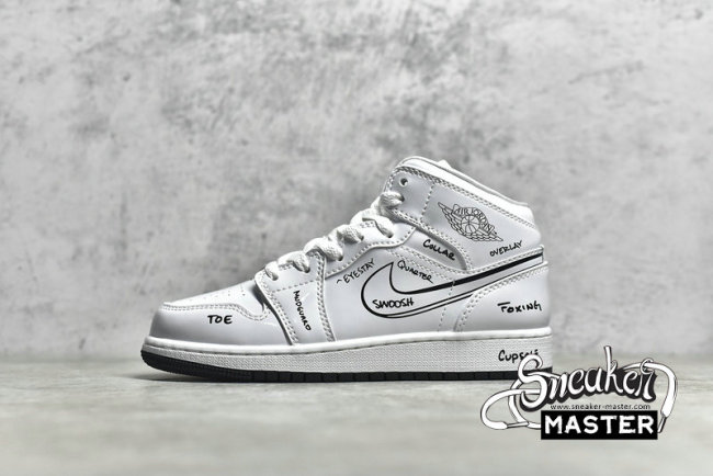 NIKE AIR JORDAN 1 MID PS SCHEMATIC WHITE/BLACK/WHITE DQ1866-100