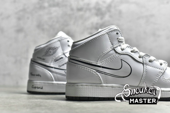 NIKE AIR JORDAN 1 MID PS SCHEMATIC WHITE/BLACK/WHITE DQ1866-100