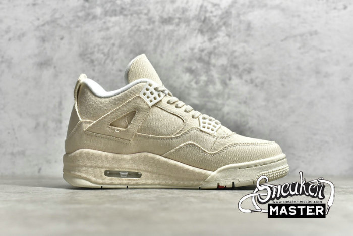 NIKE AIR JORDAN 4 RETRO BLANK CANVAS CEMENT GREY/FIRE RED DQ4909-100