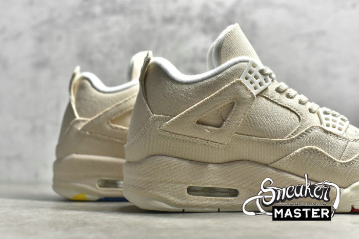 NIKE AIR JORDAN 4 RETRO BLANK CANVAS CEMENT GREY/FIRE RED DQ4909-100