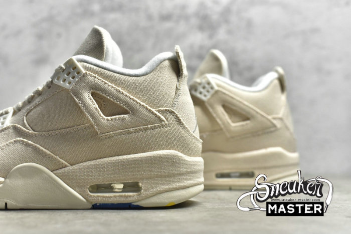 NIKE AIR JORDAN 4 RETRO BLANK CANVAS CEMENT GREY/FIRE RED DQ4909-100