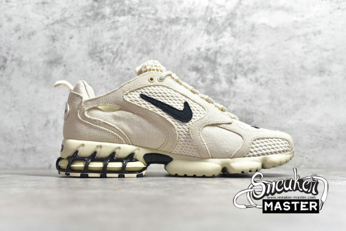 NIKE STUSSY X AIR ZOOM SPIRIDON CAGED 2 FOSSIL/BLACK/FOSSIL CQ5486-200