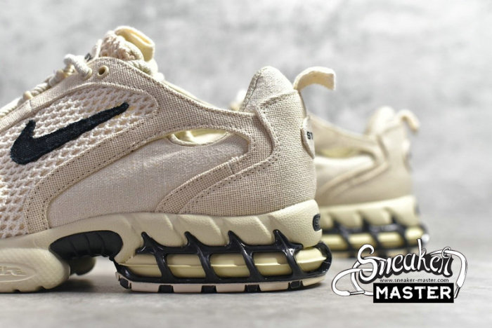 NIKE STUSSY X AIR ZOOM SPIRIDON CAGED 2 FOSSIL/BLACK/FOSSIL CQ5486-200