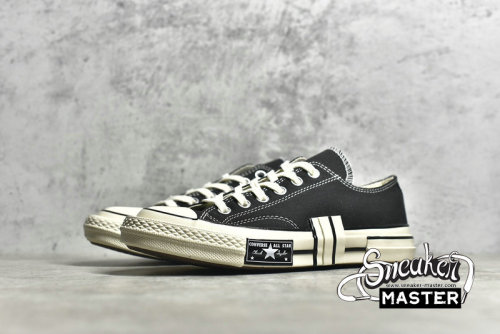 CONVERSE CHUCK TAYLOR ALL-STAR 70S LOW RUBBER PATCHWORK BLACK/WHITE/BLACK A02115C
