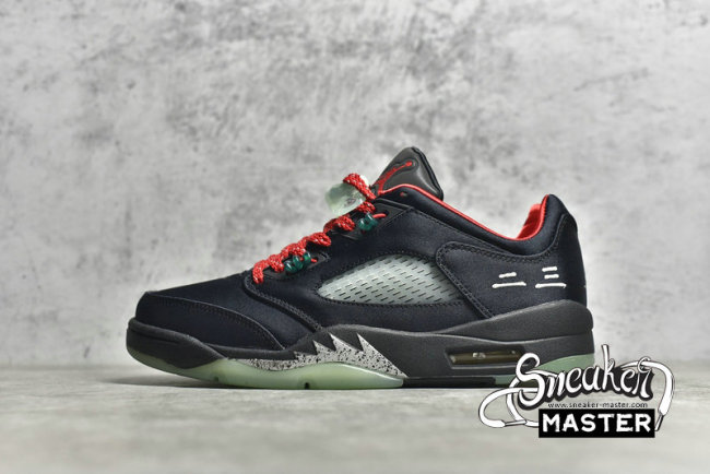 NIKE CLOT X AIR JORDAN 5 RETRO LOW BLACK/CLASSIC JADE/FIRE RED DM4640-036