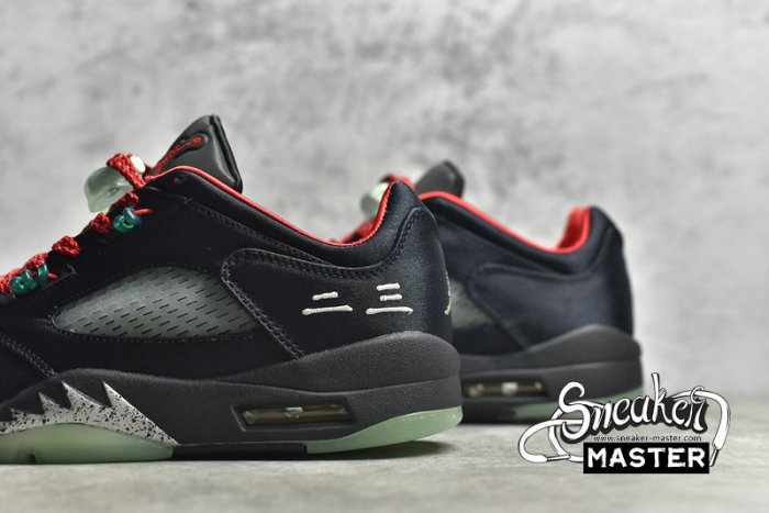 NIKE CLOT X AIR JORDAN 5 RETRO LOW BLACK/CLASSIC JADE/FIRE RED DM4640-036