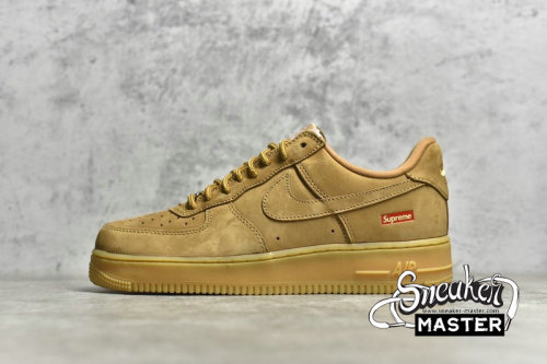 NIKE AIR FORCE 1 LOW SP X SUPREME WHEAT FLAX/FLAX/GUM LIGHT BROWN DN1555-200