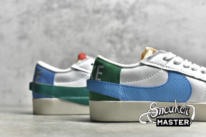 NIKE BLAZER LOW 77 JUMBO MISMATCH WHITE/MALACHITE/WHITE DQ1470-100