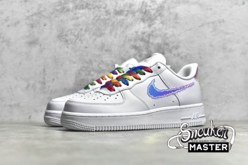 NIKE AIR FORCE 1 LOW IRIDESCENT PIXEL WHITE/MULTI-COLOR/BLACK CV1699-100