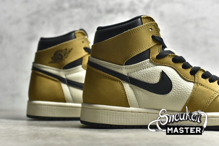 NIKE AIR JORDAN 1 RETRO HIGH OG ROOKIE OF THE YEAR GOLD HARVEST/BLACK-SAIL 555088-700