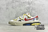 NIKE OFF-WHITE X BLAZER LOW WHITE/UNIVERSITY RED/WHITE DH7863-100