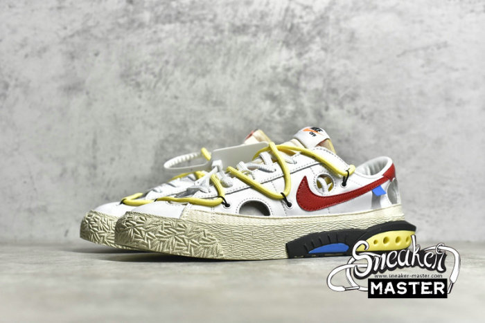 NIKE OFF-WHITE X BLAZER LOW WHITE/UNIVERSITY RED/WHITE DH7863-100