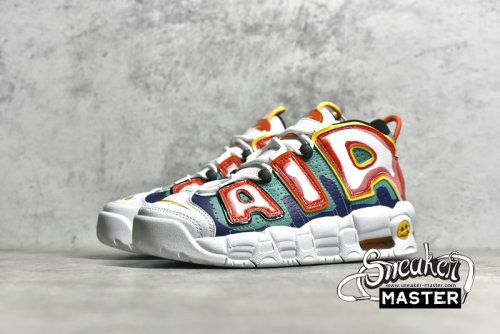 NIKE AIR MORE UPTEMPO GS RAYGUN WHITE/GREEN/RED/MULTI-COLOR DD9282-100
