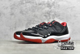 NIKE AIR JORDAN 11 RETRO LOW BG BRED BLACK/TRUE RED/WHITE 528896-012