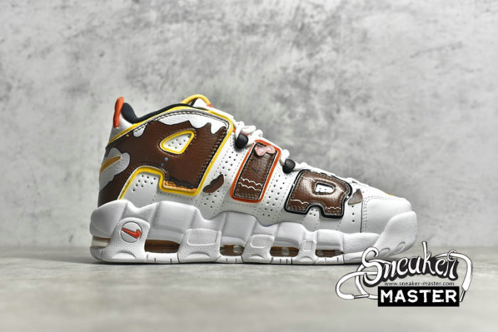 NIKE AIR MORE UPTEMPO GS WHITE/BROWN/YELLOW DD9223-100