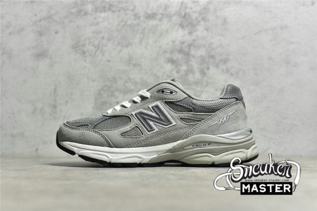 NEW BALANCE 990V3 RUNNING SHOES GREY/WHITE/GREY M990GL3