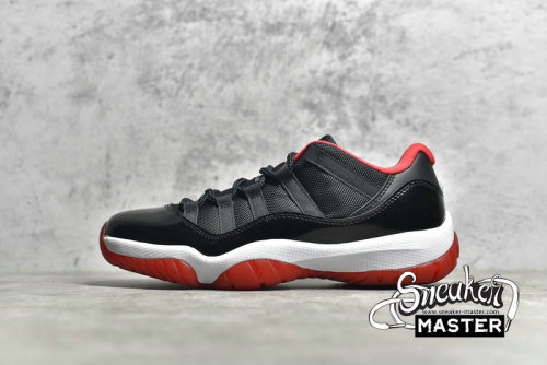 NIKE AIR JORDAN 11 RETRO LOW BG BRED BLACK/TRUE RED/WHITE 528896-012