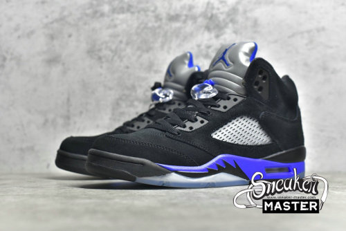 NIKE AIR JORDAN 5 RETRO BLACK/RACER BLUE/REFLECTIVE SILVER CT4838-004