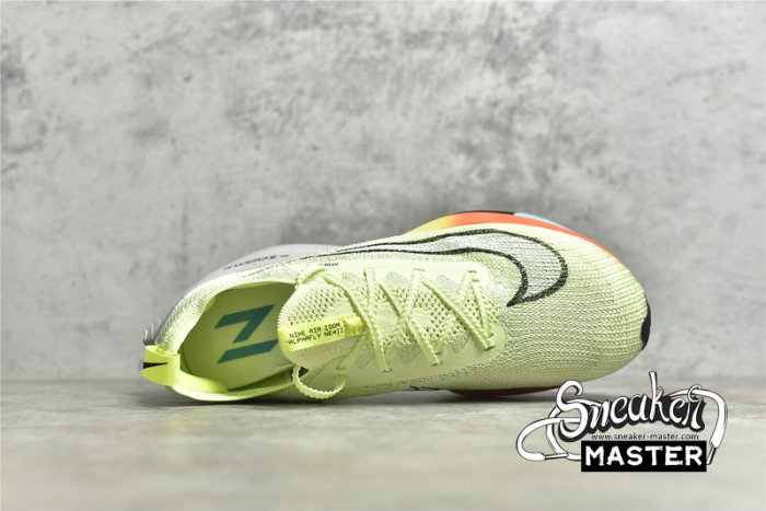 NIKE AIR ZOOM ALPHAFLY NEXT% FAST PACK BARELY VOLT/HYPER ORANGE/DYNAMIC TURQUOISE/BLACK CZ1514-700