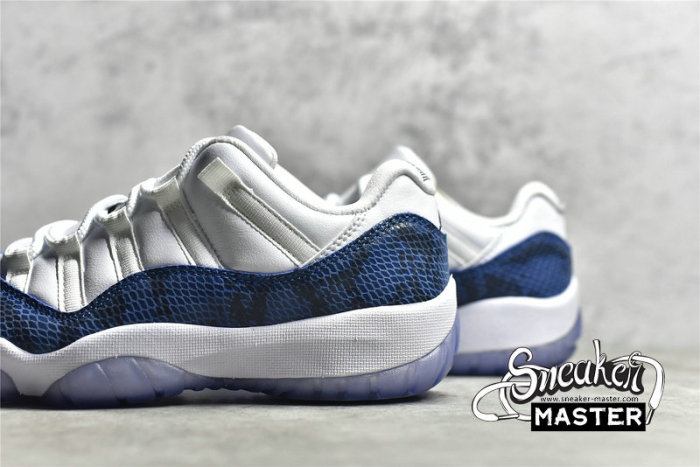NIKE AIR JORDAN 11 RETRO LOW NAVY SNAKESKIN 2019 WHITE/BLACK/NAVY BLUE CD6846-102