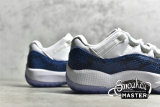 NIKE AIR JORDAN 11 RETRO LOW NAVY SNAKESKIN 2019 WHITE/BLACK/NAVY BLUE CD6846-102