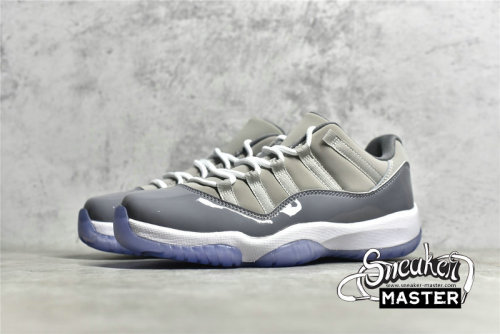 NIKE AIR JORDAN 11 RETRO LOW BG MEDIUM GREY/WHITE-GUNSMOKE 528896-003