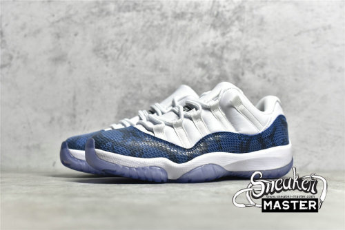 NIKE AIR JORDAN 11 RETRO LOW NAVY SNAKESKIN 2019 WHITE/BLACK/NAVY BLUE CD6846-102