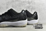 NIKE AIR JORDAN 11 RETRO LOW GS BARONS BLACK/METALLIC SILVER-WHITE 528896-010