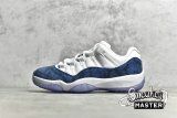 NIKE AIR JORDAN 11 RETRO LOW NAVY SNAKESKIN 2019 WHITE/BLACK/NAVY BLUE CD6846-102
