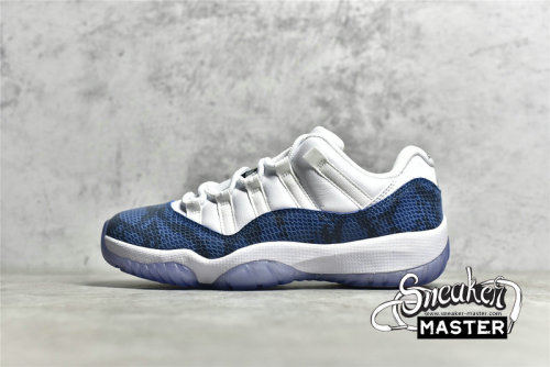 NIKE AIR JORDAN 11 RETRO LOW NAVY SNAKESKIN 2019 WHITE/BLACK/NAVY BLUE CD6846-102