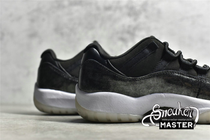 NIKE AIR JORDAN 11 RETRO LOW GS BARONS BLACK/METALLIC SILVER-WHITE 528896-010