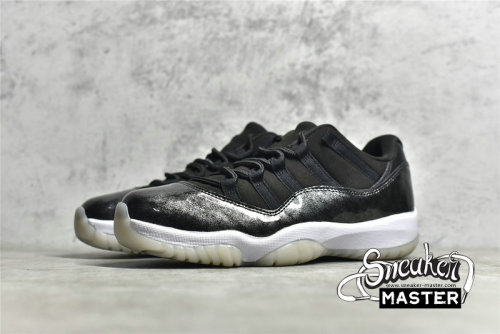 NIKE AIR JORDAN 11 RETRO LOW GS BARONS BLACK/METALLIC SILVER-WHITE 528896-010