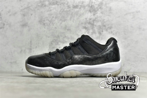 NIKE AIR JORDAN 11 RETRO LOW GS BARONS BLACK/METALLIC SILVER-WHITE 528896-010