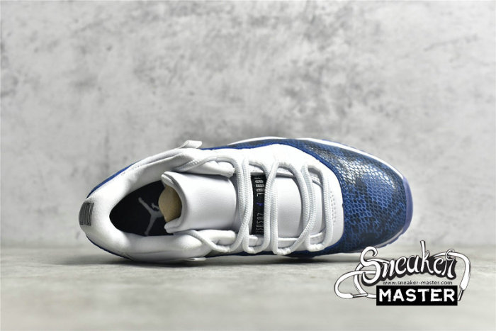 NIKE AIR JORDAN 11 RETRO LOW NAVY SNAKESKIN 2019 WHITE/BLACK/NAVY BLUE CD6846-102