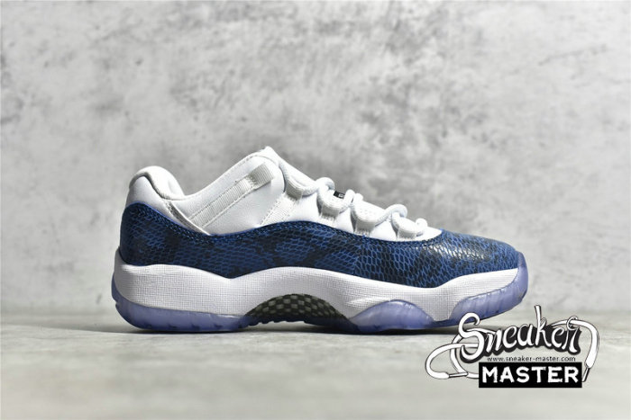 NIKE AIR JORDAN 11 RETRO LOW NAVY SNAKESKIN 2019 WHITE/BLACK/NAVY BLUE CD6846-102
