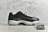 NIKE AIR JORDAN 11 RETRO LOW GS BARONS BLACK/METALLIC SILVER-WHITE 528896-010