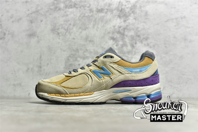 NEW BALANCE J.CREW X 2002R INCENSE RUNNING SHOES BEIGE/PURPLE/BLUE M2002RWA