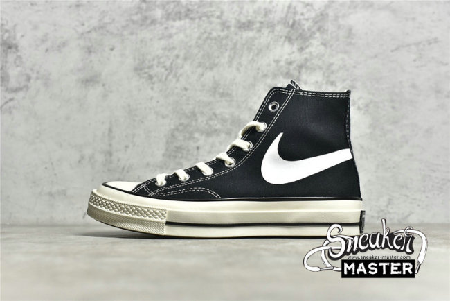CONVERSE CHINATOWN MARKET X NIKE X CHUCK TAYLOR ALL-STAR HIGH 70S BLACK/BLACK/WHITE 162050C