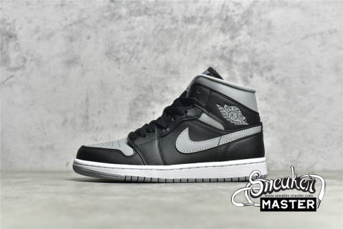 NIKE AIR JORDAN 1 MID SHADOW BLACK/PARTICLE GREY/WHITE BQ6472-007